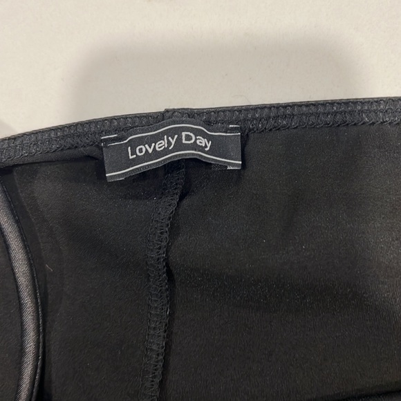 Black Pleather Mini Dress NwoT Lovely Day brand - Picture 3 of 5